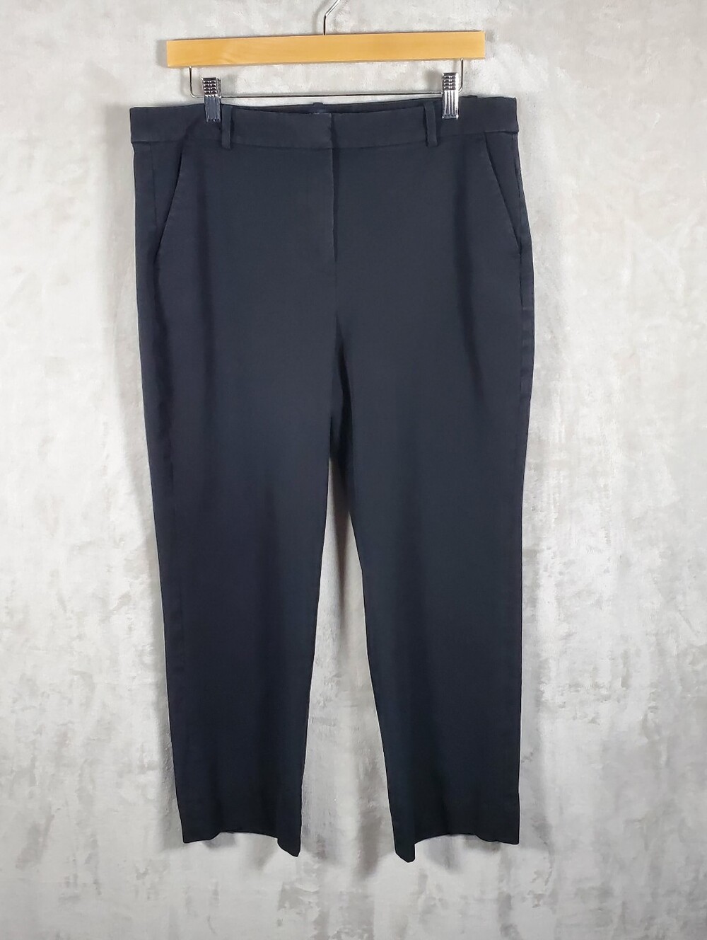 J.Crew Factory Kallie Pants Womens 14 Black Stretch Straight Leg Preppy Office
